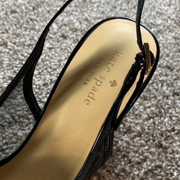 Used Kate Spade mesh sling backs size 10 black - Picture 5 of 8